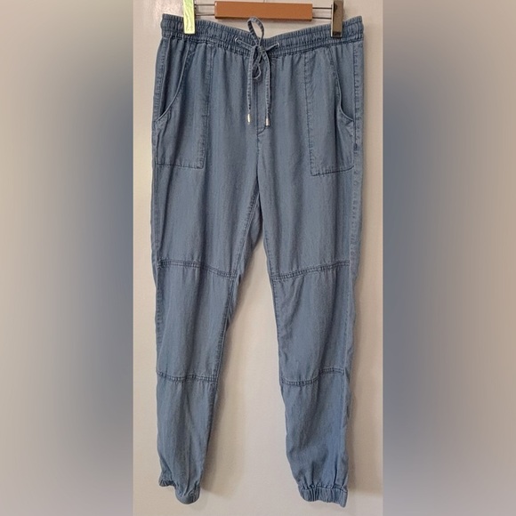 Dynamite| Casual Chambray Blue Relaxed Drawstring Joggers Sz S - Picture 4 of 6